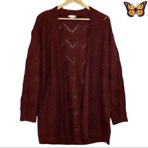 WAREHOUSE One Chunky Knit Pointelle Cardigan Size Extra Small